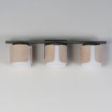 Draughtsman Bath Vanity Light Natural Wood/Charcoal by Maxim Lighting