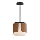 Draughtsman Semi Flush Pendant Walnut / Black by Maxim Lighting