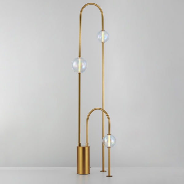 Dreamer Floor Lamp Natural Aged Brass By Studio M Side View