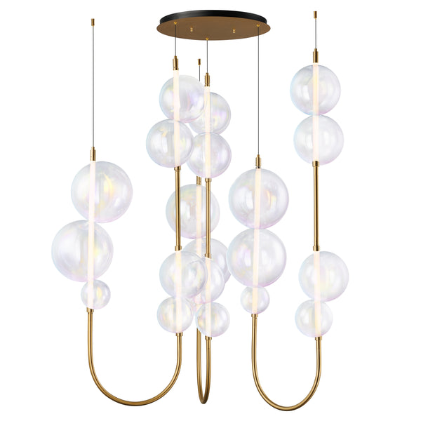 Dreamer LED Cord Hung Pendant Natural Aged Brass By Studio M