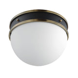 Duke Flush Mount Black/Weathered Brass by Maxim Lighting