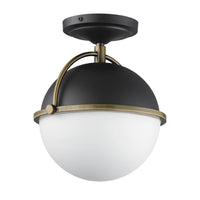 Duke Semi-Flush Mount Black/Weathered Brass by Maxim Lighting