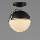 Duke Semi-Flush Mount Black/Weathered Brass by Maxim Lighting