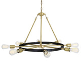Duleek Chandelier - Polished Brass & Matt Black Ring