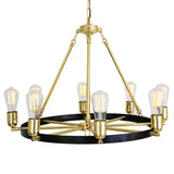 Duleek Chandelier - Polished Brass & Matt Black Ring