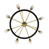 Duleek Chandelier - Polished Brass & Matt Black Ring