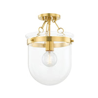 Dunbar Semi Flush - Aged Brass