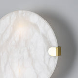 Dundee Circular Alabaster Wall Light Satin Brass