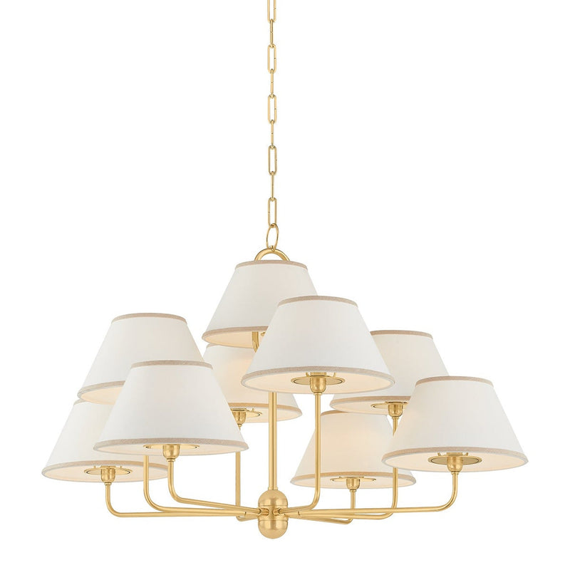 Durland Chandelier - 9-Light - Aged Brass by Hudson Valley