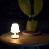 Edison La Surprise Table Lamp - lit on a table at night