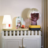 Edison The Petit Table Lamp - White, on a sideboard