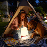 Edison The Petit Table Lamp - White, lighting a tent
