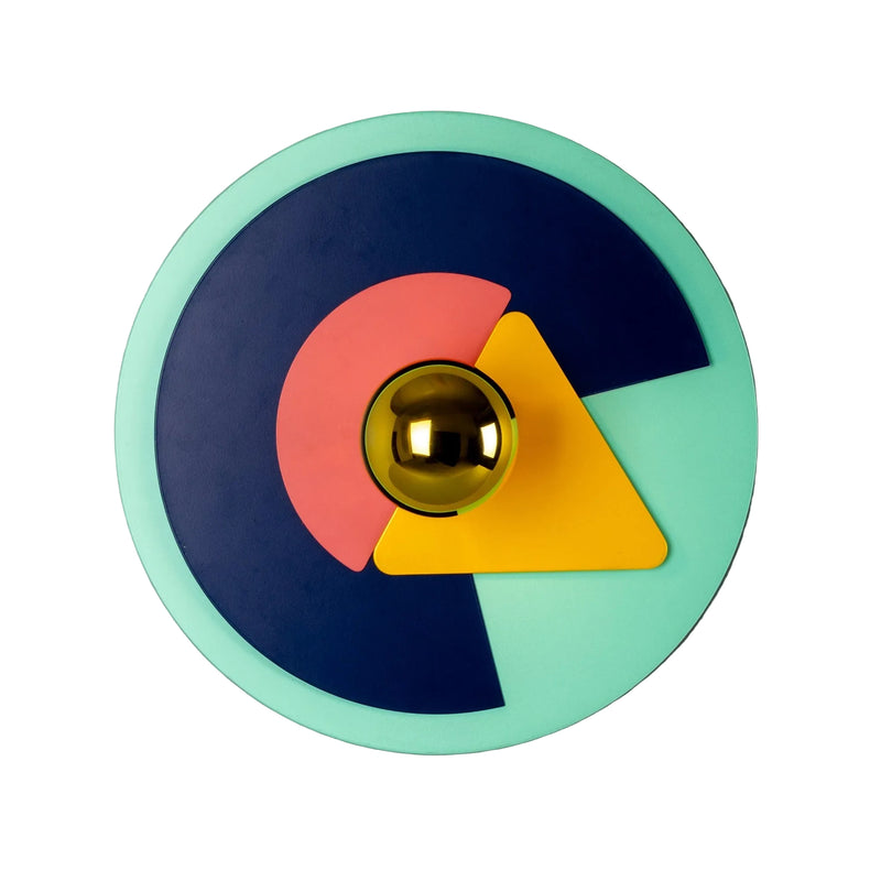 Earth Colourful Disc Wall Light - Polished Brass
