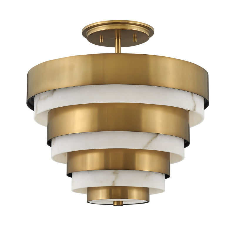Echelon Medium Semi-Flush Mount - Heritage Brass - by Hinkley
