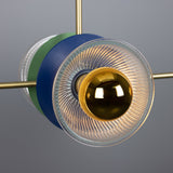 Eclipse Multicoloured Chandelier - Satin Brass