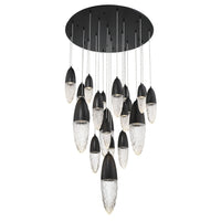 Ecrou Multi-Light Chandelier 40 Inch Black by Eurofase