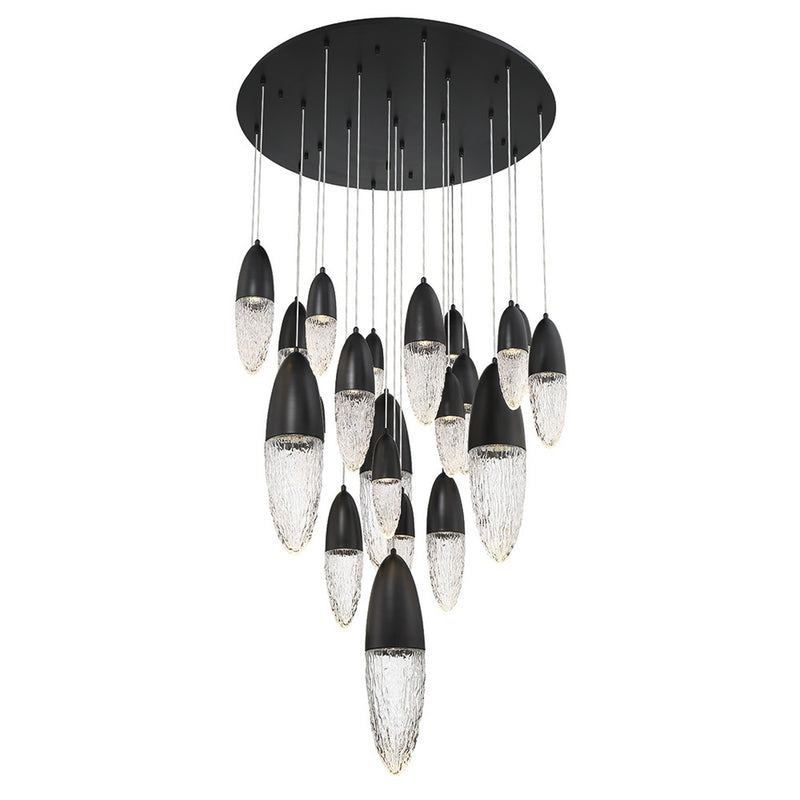 Ecrou Multi-Light Chandelier 40 Inch Black by Eurofase
