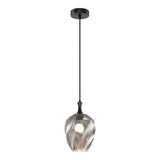 Eesha Pendant 8 Inch Matte Black + Smoked Glass