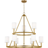 Egmont Chandelier — 36", White Linen, Satin Brass