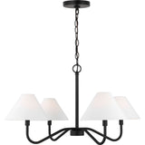 Eldon Chandelier — 29 1/2", White Linen, Midnight Black
