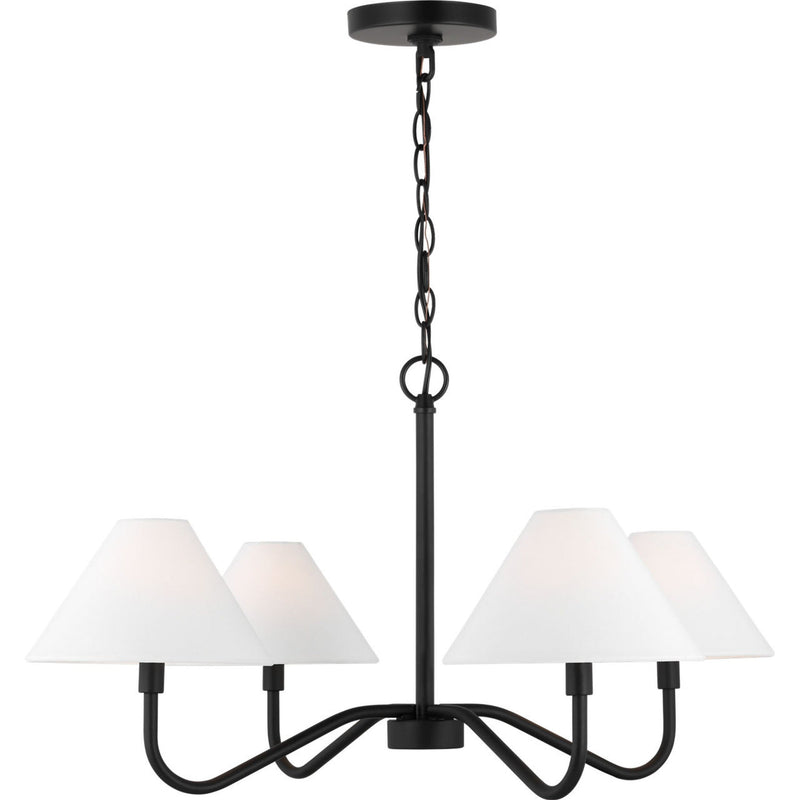 Eldon Chandelier — 29 1/2", White Linen, Midnight Black