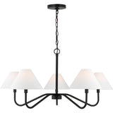 Eldon Chandelier — 34", White Linen, Midnight Black