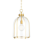 Eldridge Dome Pendant - Clear - Aged Brass by Hudson Valley