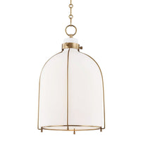 Eldridge Dome Pendant - Opal White - Aged Brass by Hudson Valley