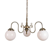 Eldron 3 Arm Chandelier - Antique Brass