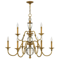 Eleanor Medium Two Tier Chandelier - Heritage Brass - by Hinkley
