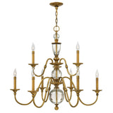 Eleanor Medium Two Tier Chandelier - Heritage Brass - by Hinkley