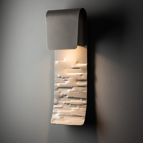Element Outdoor Wall Sconce Coastal Burnished Steel Small By Hubbardton Forge Side View