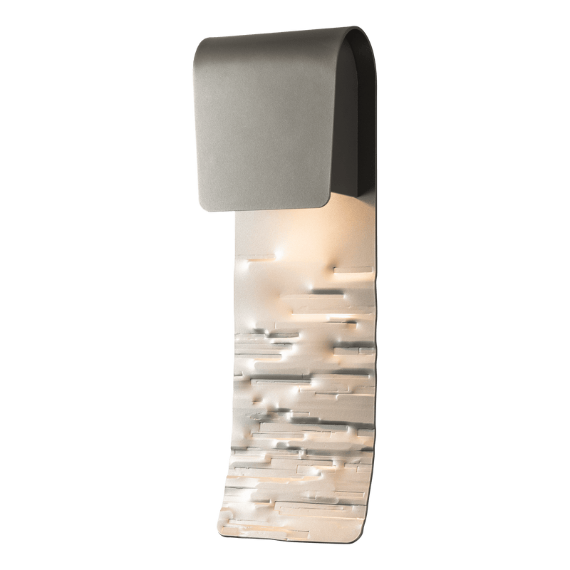 Element Outdoor Wall Sconce Coastal Burnished Steel Small With Light By Hubbardton Forge