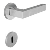Elle Door Lever in Satin Chrome angled view by Colombo Design