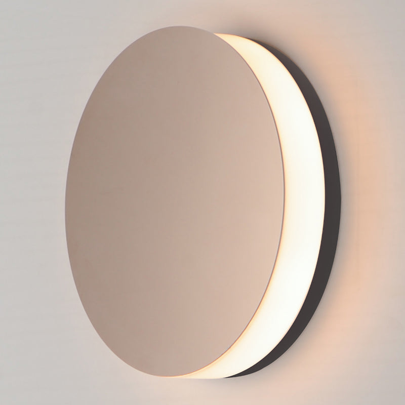 Embosse Round Wall Sconce Polished Bronze By ET2 Side View