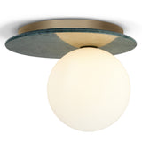 Emma Flush Mount Green Guatemala Marble By Contradi - Front View