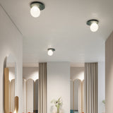 Emma Flush Mount Green Guatemala Marble By Contradi - Lifestyle View