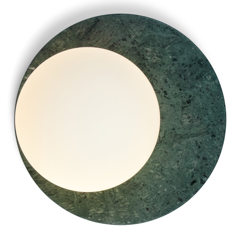 Emma Flush Mount Green Guatemala Marble By Contradi