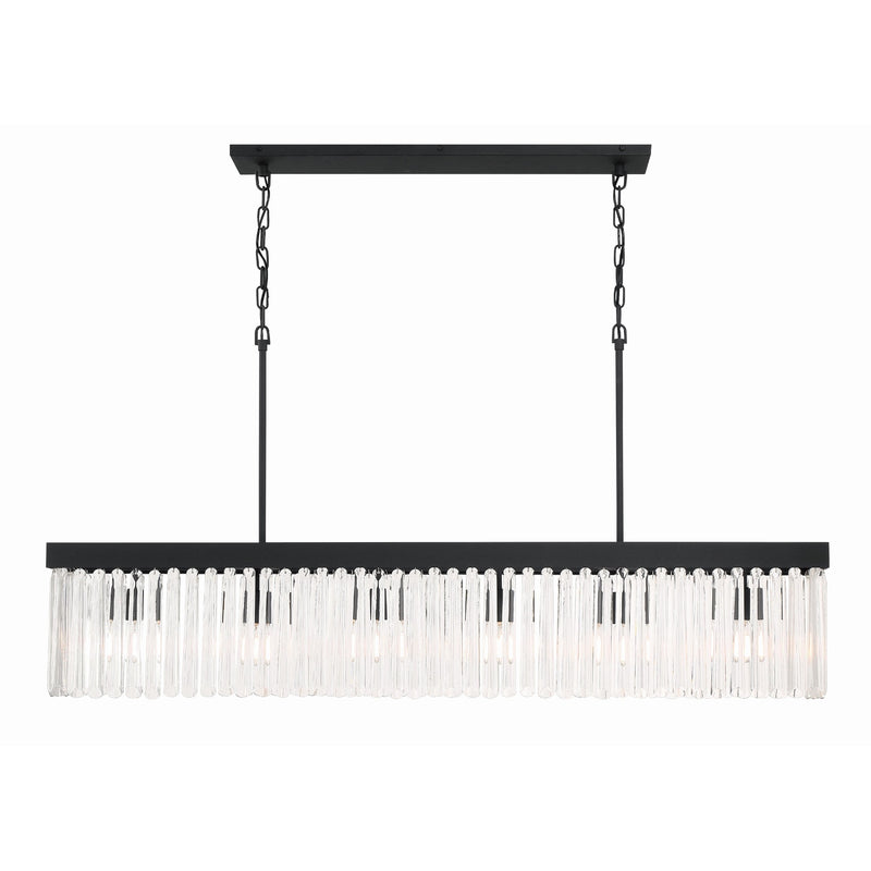 Emory Linear Chandelier 49'' Black Forged