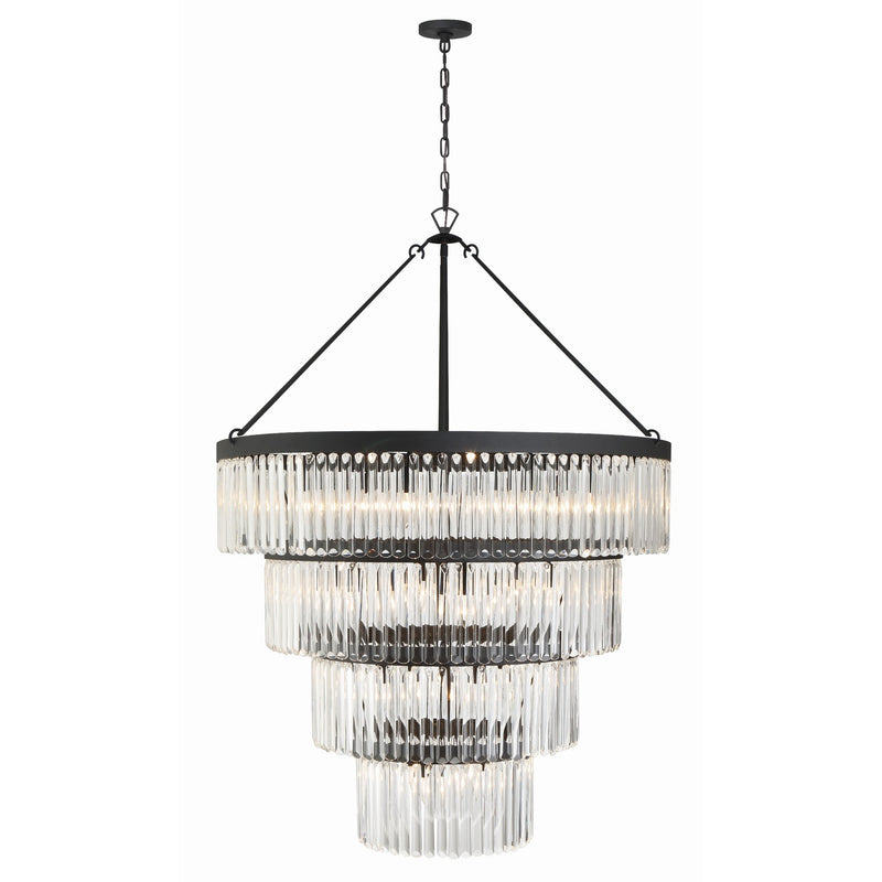 Emory Three-Tier Chandelier 40'' Black Forged