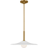 Endicott Pendant — 16", Milk, Burnished Brass