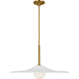 Endicott Pendant — 24", Milk, Burnished Brass