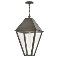 Endsley Large Hanging Lantern - Blackened Brass - by Hinkley