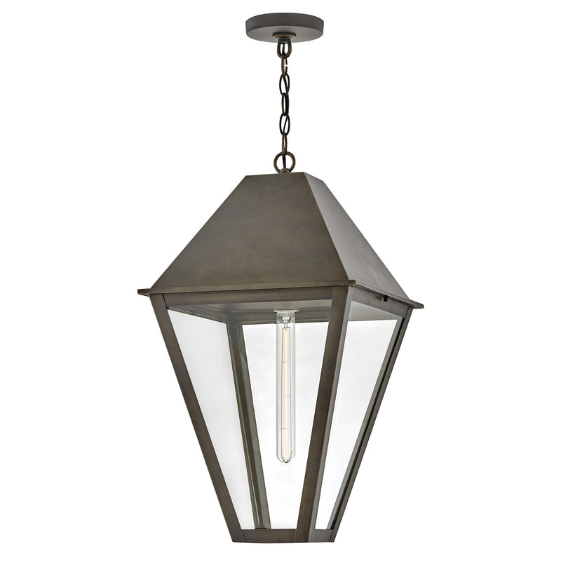 Endsley Large Hanging Lantern - Blackened Brass - by Hinkley
