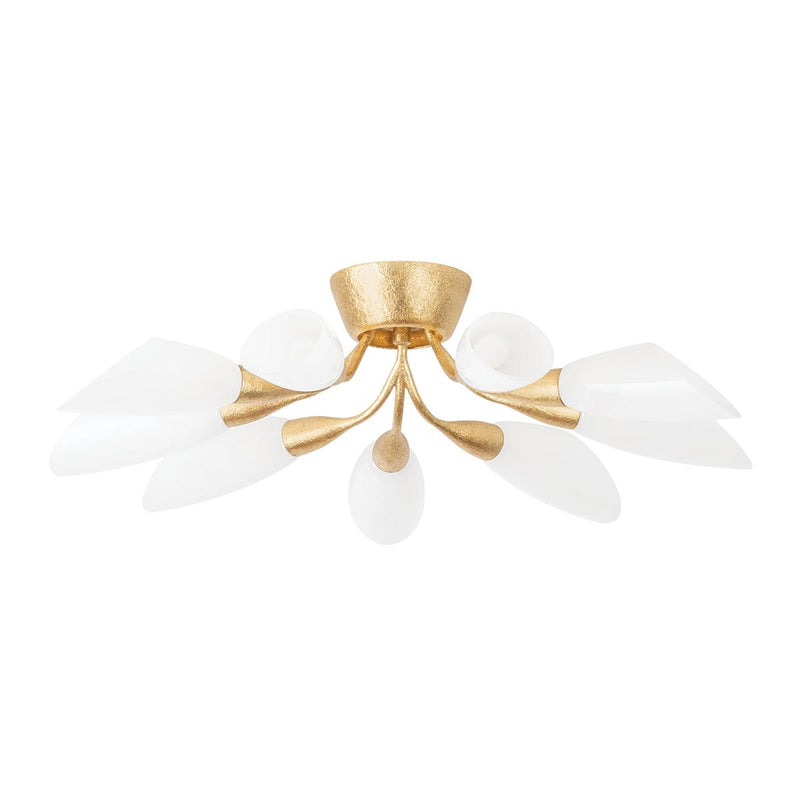 Enfield Semi Flush - 9-Light - Vintage Gold Leaf by Hudson Valley