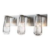 Eos Vanity Light 3 Light, shown in Sterling, by Hubbardton Forge