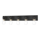 Eos Vanity Light 5 Light in Black by Hubbardton Forge