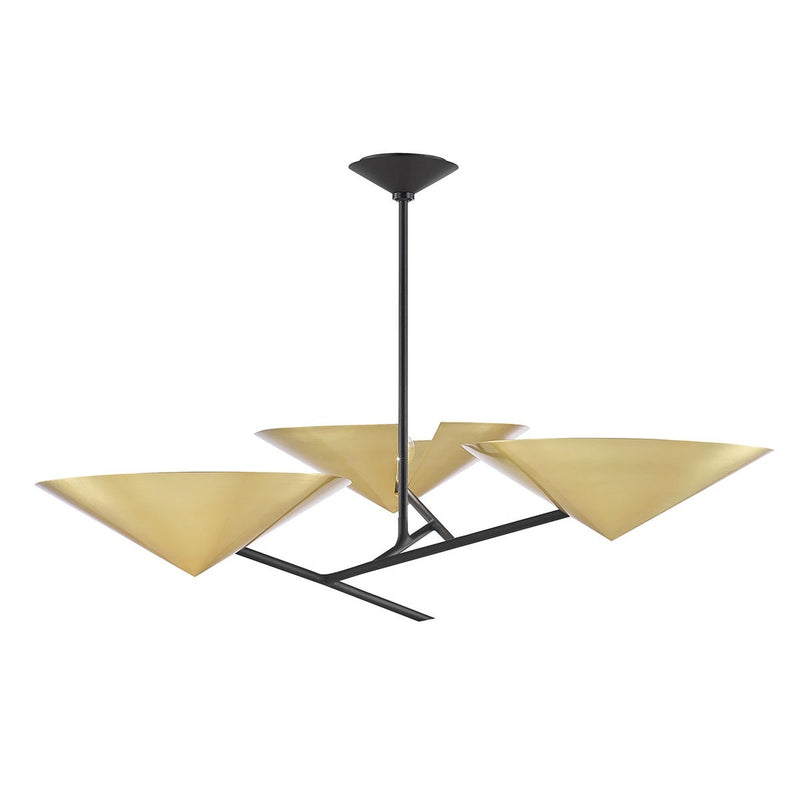 Equilibrium Chandelier - Aged Brass with Black by Hudson Valley