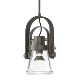 Erlenmeyer Arch Mini Pendant in Dark Smoke by Hubbardton Forge