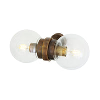 Eske Double Wall Light - Antique Brass